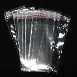 Saco com Adesivo / 6x12cm - (Pct. com 100 Unidades) - Transparente 