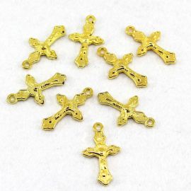 Crucifixo Plástico ABS / 34x20mm (10 gramas) -Dourado