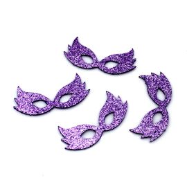 Aplique de E.V.A com Glitter / 11x37mm - Mascara de Carnaval 