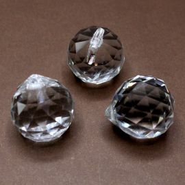 Pingente de Cristal / (30mm) - Gota Globo (Unidade) - Transparente 
