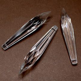 Pingente de Cristal / (76x13mm) - Gota Lápis (unidade) - Transparente 