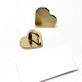 Suporte em Metal para Strap Phone / 17x20mm - Coração - (1 PAR) - Dourado