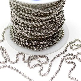 Corrente de Bolinha em Metal / 2mm (1 metro) 