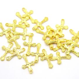 Crucifixo de Plástico ABS / 29x18mm - com Cristo Frente e Verso (10 gramas)