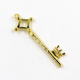 Pingente de Metal / 62x20mm - Umbanda - Chave (unidade)-Dourado