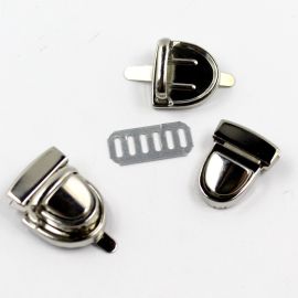 Fecho de Metal para Bolsa / 26x22mm - com Trava(1 kit) 
