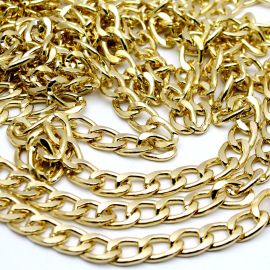 Corrente de Alumínio / 23x15mm - Elo Oval (1 METRO) - Dourado 