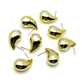 Pino de Brinco em Resina / 24x15mm - Gota (1 par) - Dourado