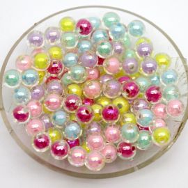 Mix Multicolorido / 8mm - Bola Transparente Irisada (10 Gramas) 
