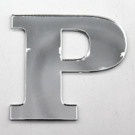 Letras de Acrílico / 4,5x5cm (P) - (UNIDADE) - Prata - P