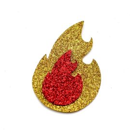 Kit de E.V.A com Glitter / 9x6cm - Fogo (unidade)