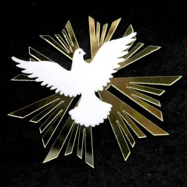 Aplique de Acrílico / 9x8cm - Pomba (1 Kit)