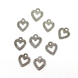 Pingente de Metal / 15x13mm - Mini Coração (unidade) - Níquel