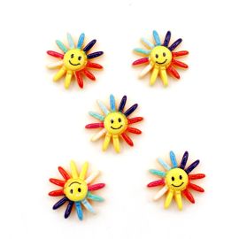 Aplique de Resina / 19mm - Smile - Flor Feliz (Unidade)