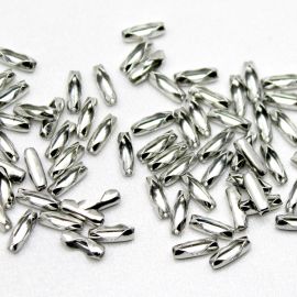 Fecho Canoa de Metal / 8x3mm - Para Corrente de Bolinha 2mm (Unidade)-Níquel