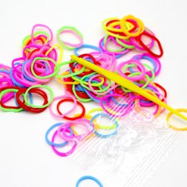 Elástico Liga Cores Neon / Para Pulseira Rainbow e Cabelo 