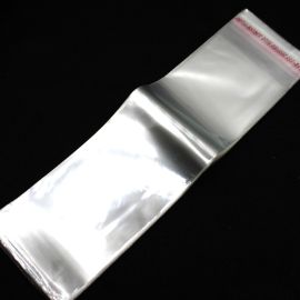 Saco com Adesivo / 8x25cm - (Pct. com 100 Unidades) - Transparente 
