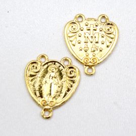 Salve Rainha de Metal / 24x21mm - N. Senhora das Graças (Unidade)-Dourado