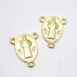 Salve Rainha de Metal / 25x20mm - São Bento (Unidade)-Dourado