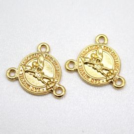 Salve Rainha de Metal / 21mm - São Miguel (Unidade)-Dourado