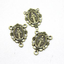 Salve Rainha de Metal / 24x17mm - Nossa Senhora das Graças (unidade)-Ouro Velho