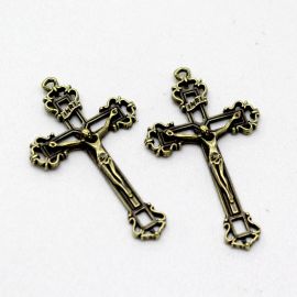 Crucifixo de Metal /51x29mm - Cristo (Unidade)