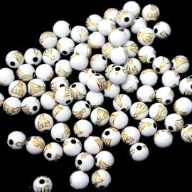 Bola Plástica / 8mm - Nossa Senhora Aparecida Dourada (10 gramas)