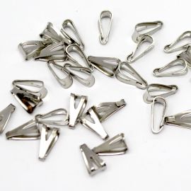 Porta Pingente / 12x6mm - Vazada (unidade)-Níquel