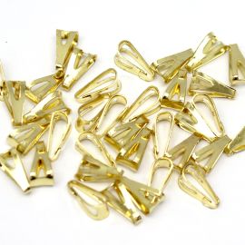 Porta Pingente / 12x6mm - Vazada (unidade)-Dourado