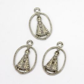 Medalha de Metal / 27x17mm - Nossa Senhora Aparecida (unidade) - Níquel 
