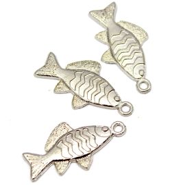 Pingente de Metal / 35x18mm - Sereismo - Peixe (unidade) 