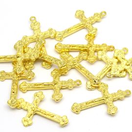 Crucifixo Plástico ABS / 59x36mm - Com Cristo Frente e Verso (10 gramas)
