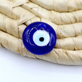 Olho Grego de Vidro / 25mm / Pingente - Mandala - Azul Bic (UNIDADE) 