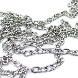 Corrente de Alumínio / 21x14mm - Elo Oval e Craquelado (1 METRO)