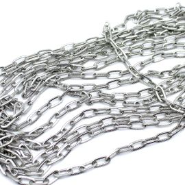 Corrente de Alumínio / 17x14mm - Elo Craquelado (1 METRO)-Níquel
