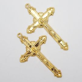 Crucifixo de Metal / 56x34mm - Cristo (Unidade)-Dourado