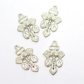 Crucifixo de Metal / 27x17mm - Cruz do Perdão (unidade)-Níquel
