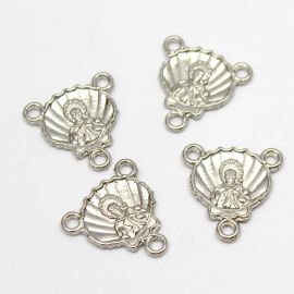 Salve Rainha de Metal / 20x20mm - São Tiago (unidade) -Níquel