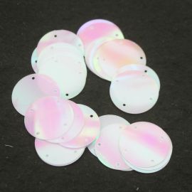Max Paetê Holográfico com 4 Furos / 25mm - Redondo (10 gramas) - Branco