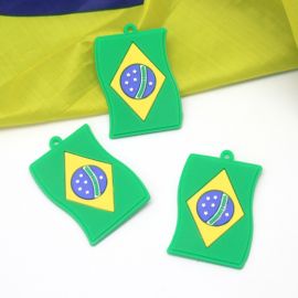 Tema Brasil / Pingente Emborrachado - Bandeira 33x50mm  (1 Unidade)