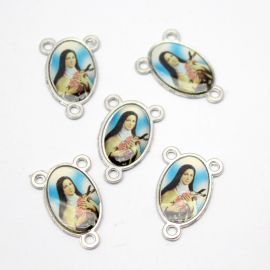Salve Rainha de Metal / 24x15mm - Resinado - Santa Terezinha (Unidade) - Níquel