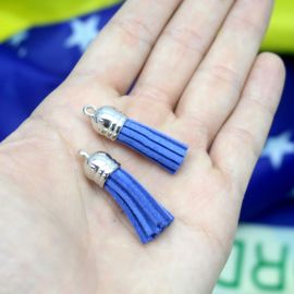 Tema Brasil / Pingente Tassel 36mm - Fios de Camurça (unidade)