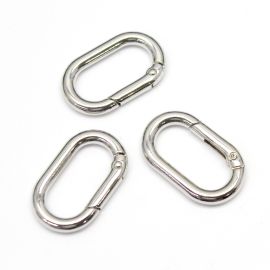 Argola Articulada / 35x21mm - Oval (Unidade) -Níquel