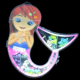 Kit Infantil para Montagem de Bijoutrias / 17,5x14,5x1,8cm - Sereia - 11 Divisórias  