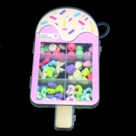 Kit Infantil para Montagem de Bijoutrias / 15x7,2x1,7cm - Picolé - 9 Divisórias  