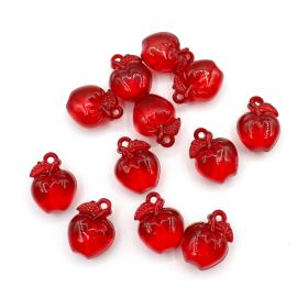 Pingente de Acrílico / 25X19mm - Maçã (10 gramas) - Vermelho 