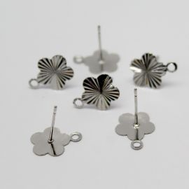 Pino de Brinco em Metal / 10mm - Flor (1 par)