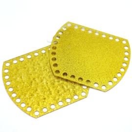 Base em Acrílico para Bolsa Infantil / 11,5x14cm - (1 Par) - Dourado  