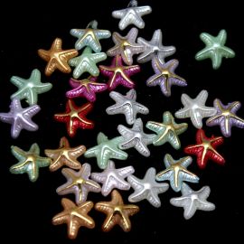 Conta de Plástico ABS  / 18mm - Estrela com Detalhe Dourado (10 gramas) - Cores Diversas