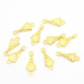 Entremeio de Metal / 20x9mm - Nossa Senhora Aparecida (unidade)-Dourado